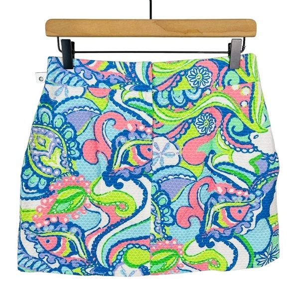 Lilly Pulitzer Marigold Skort 2 Conch Republic High Rise Cotton Skirt Over Short - Picture 4 of 7